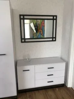 “Ascet” Rectangular Black Metal Mirror, 100*70 cm