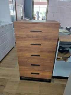 “Ascet” high 5 drawer chest dresser