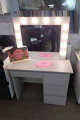 Столик для макіяжу з дзеркалом і підсвіткою Beauty 94×140/75×43 см - Кашемір