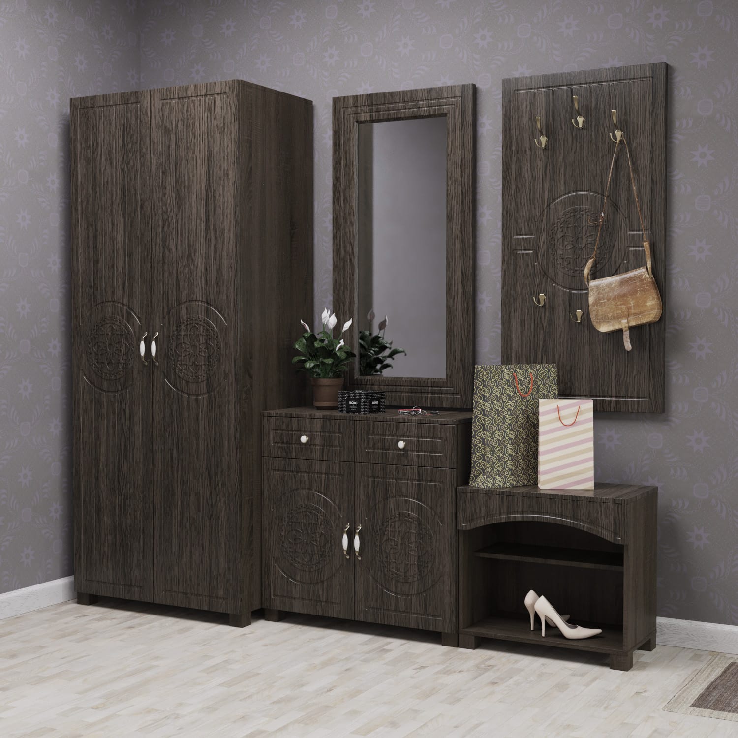 Bedside table Art in Head 1 Bourbon Oak tobacco - image 2