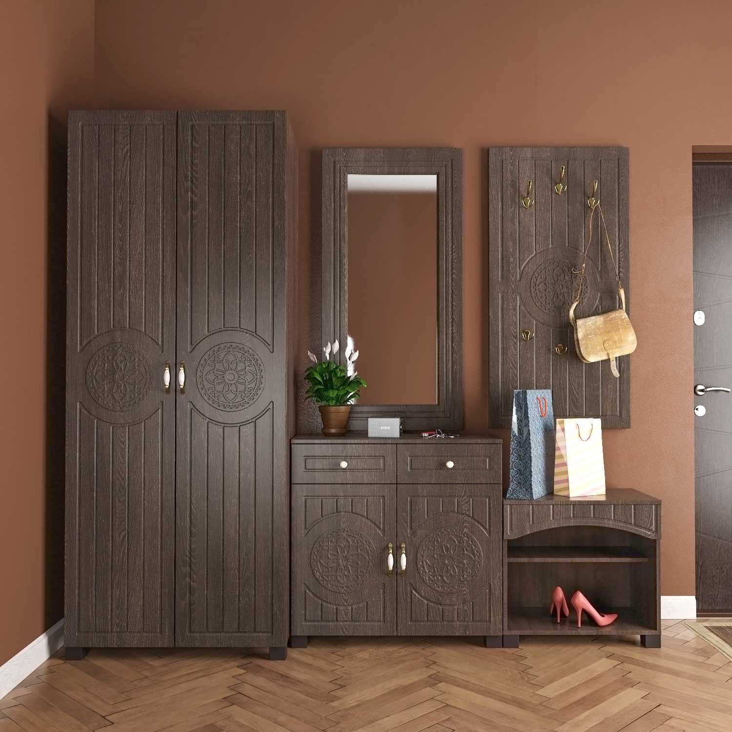 Bedside table Art in Head 1 Bourbon Oak tobacco - image 3