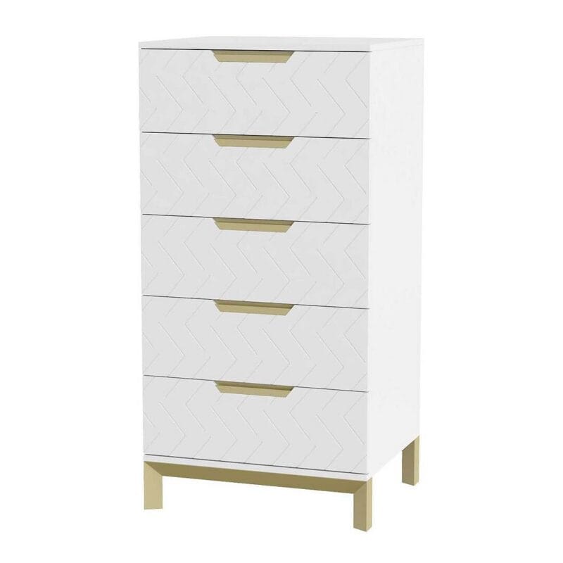 Swan 1200 5 drawer dresser 60x120x50 cm – White Supermate
