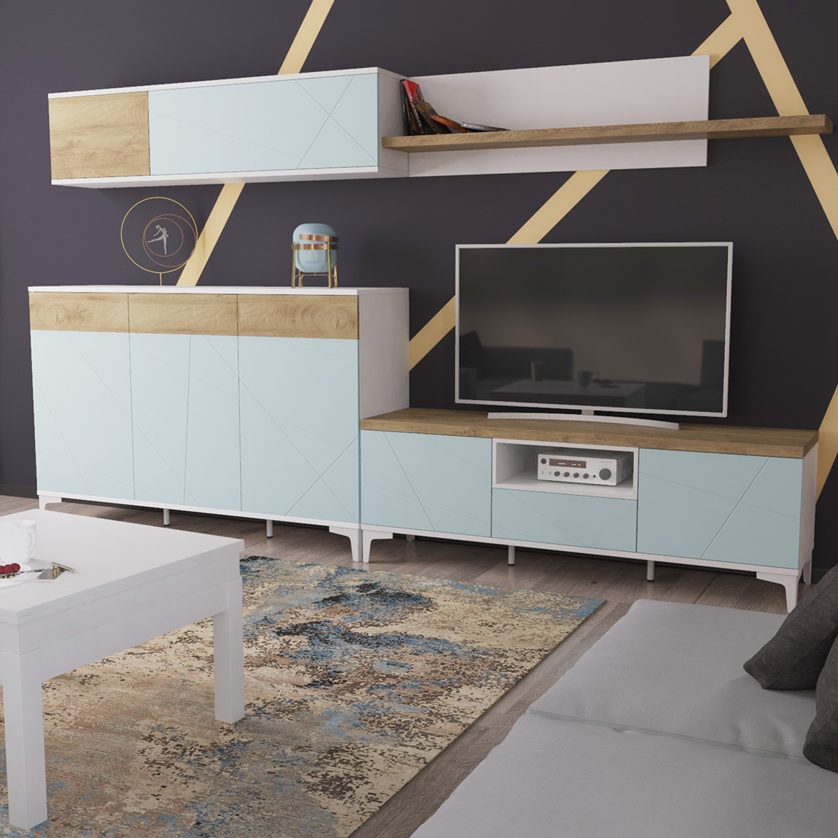 Комод для спальни Picassa 170x110x55 см – Голубая лагуна