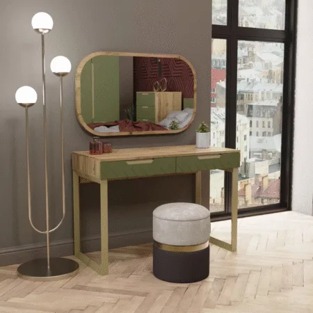 Дзеркало настінне Swan 100*60 см – Дуб Крафт золотий
