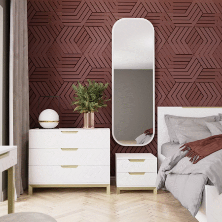 Настенное зеркало Swan 180*60 см – Белый бриллиант