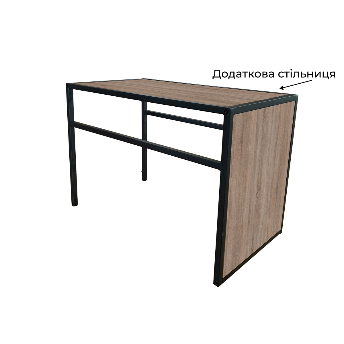 Додаткова стільниця 350x630x10 до приставного столу Fiji Double – Дуб Вінтаж оксид / Чорний