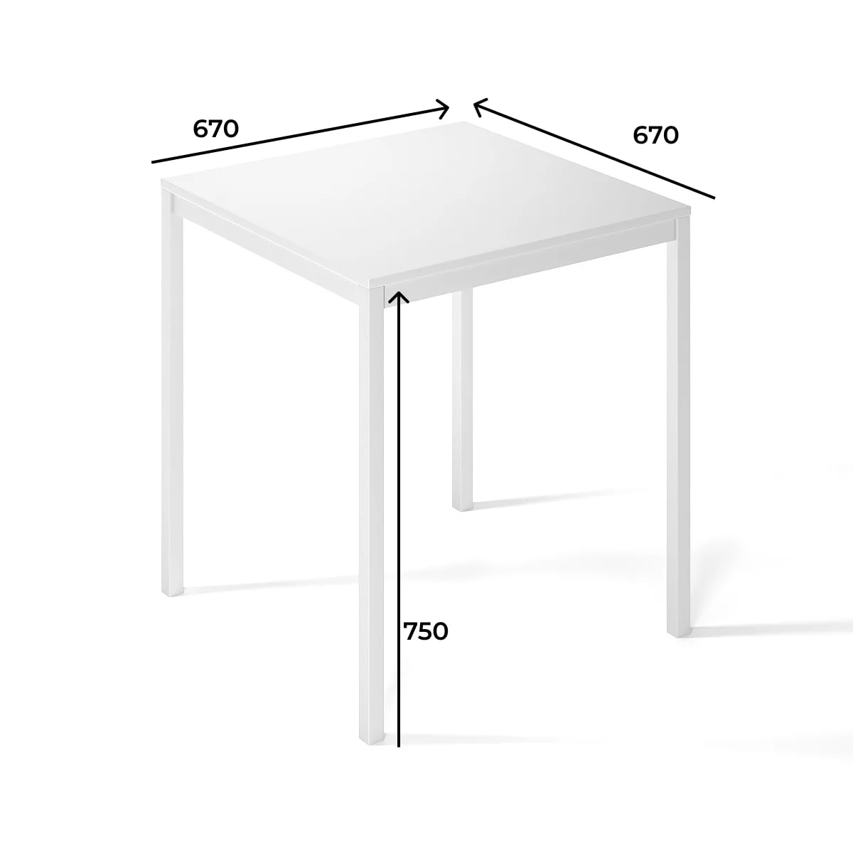 Обеденный столик на двоих "Brevity Loft mini", 67x75x67 см – габариты