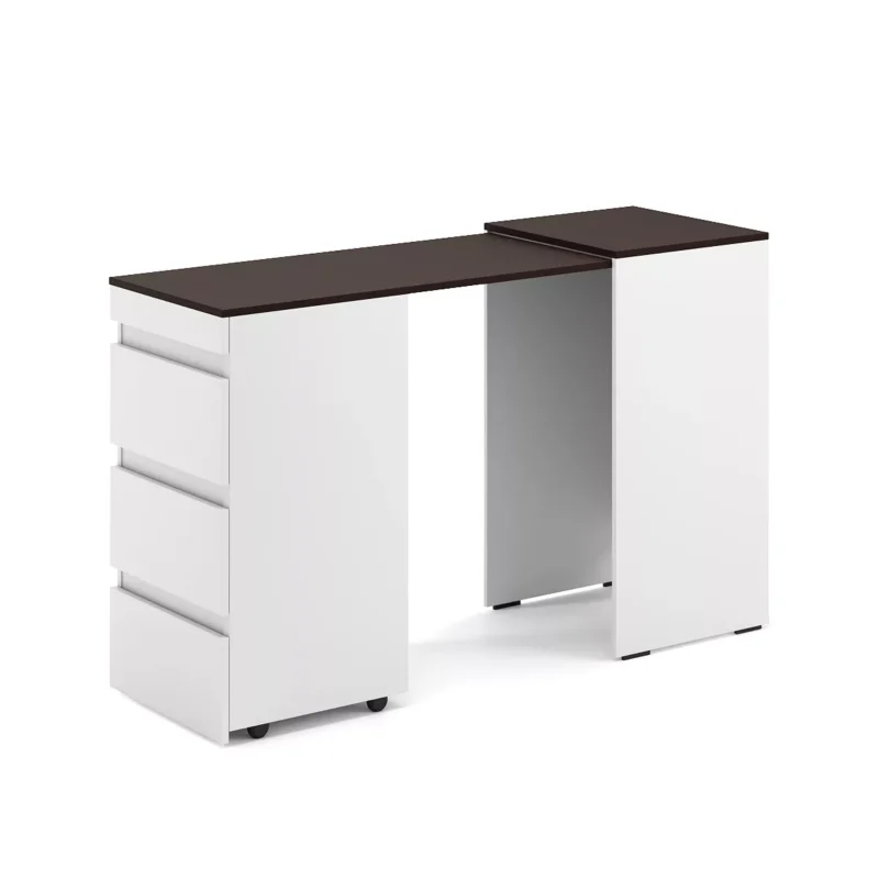 Molli chest of drawers with pullout desk 45(141)x76x50 cm – White Diamond / Wenge