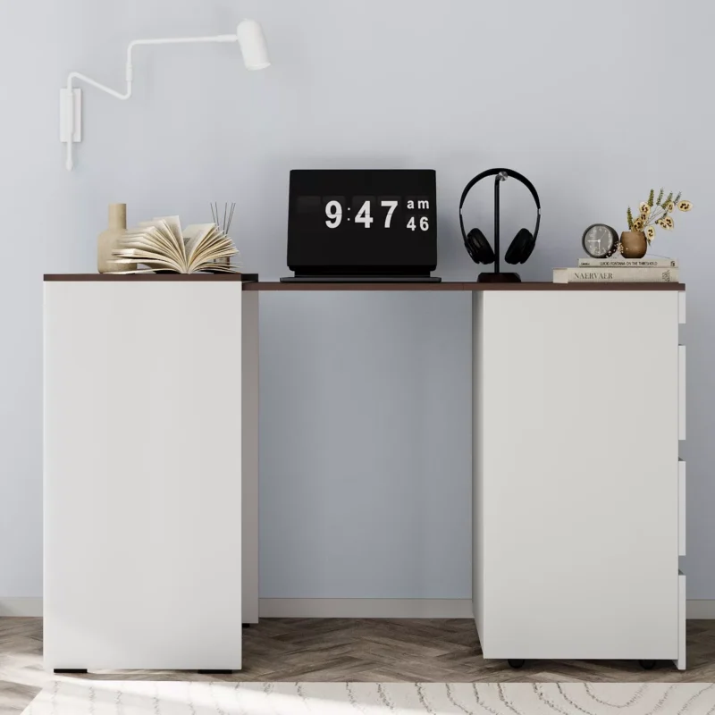 Molli chest of drawers with pullout desk 45(141)x76x50 cm – White Diamond / Wenge
