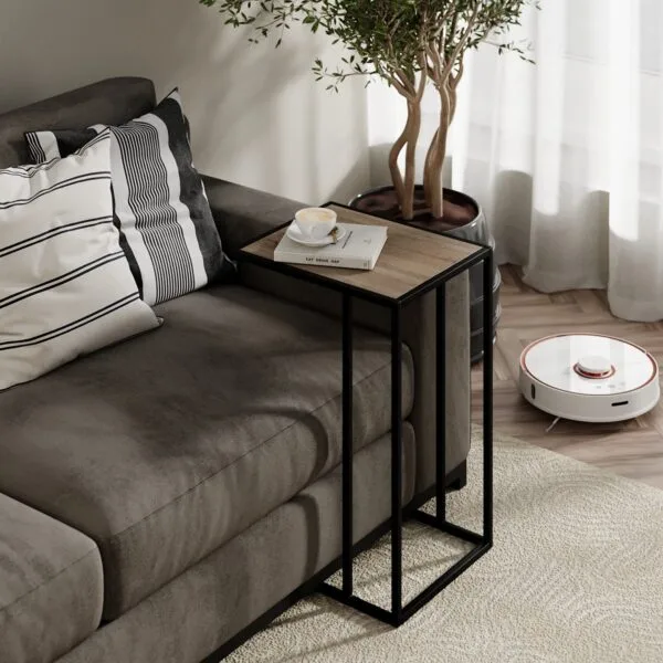 Fiji Double sofa side table 35x63x43 cm – Oxide Vintage Oak / Black