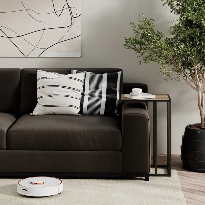 Fiji Double sofa side table 35x63x43 cm – Oxide Vintage Oak / Black