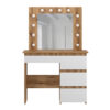 Купити столик для макіяжу з дзеркалом і підсвіткою Beauty 94x140/75x43 см – Дуб Евок / Білий діамант за 6018 грн Столик для макіяжу з дзеркалом і підсвіткою Beauty 94x140/75x43 см – Дуб Евок / Білий діамант
