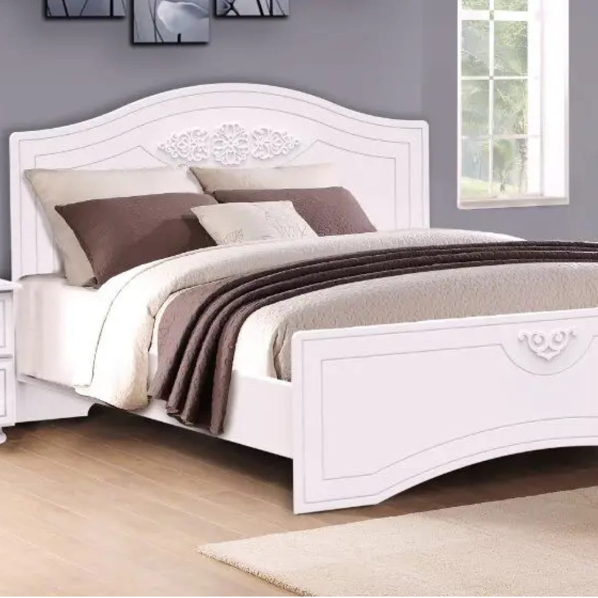 Ліжко в спальню Анжеліка – Білий супермат