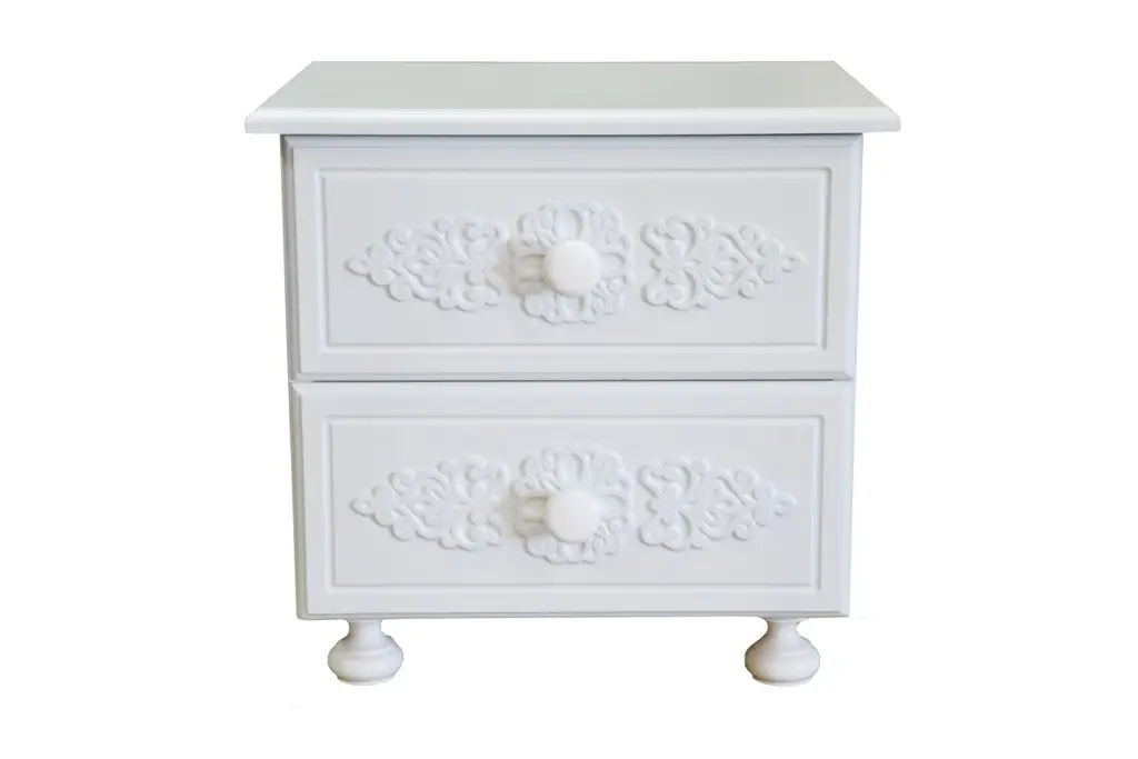 Біла приліжкова тумбочка для спальні "Анжеліка" – Білий супермат