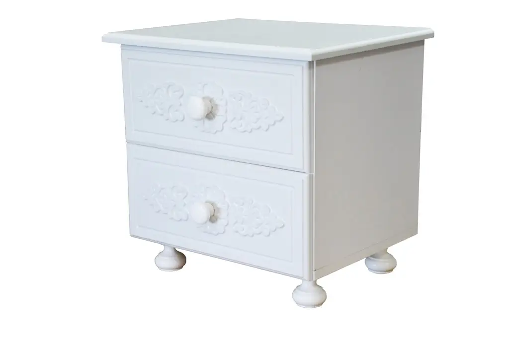Біла приліжкова тумбочка для спальні "Анжеліка" – Білий супермат