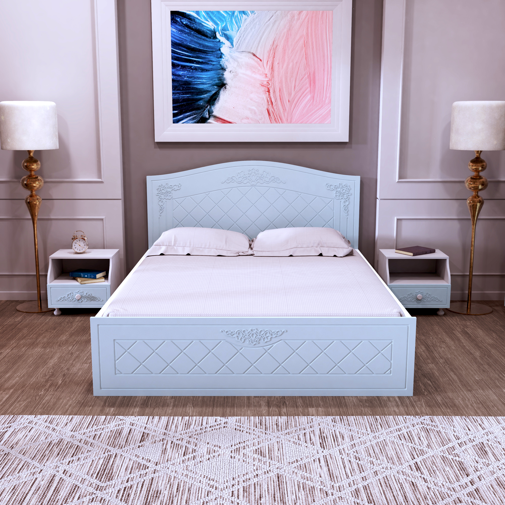 Grand king bed frame 180x200 "Amelie" – Blue Lagoon