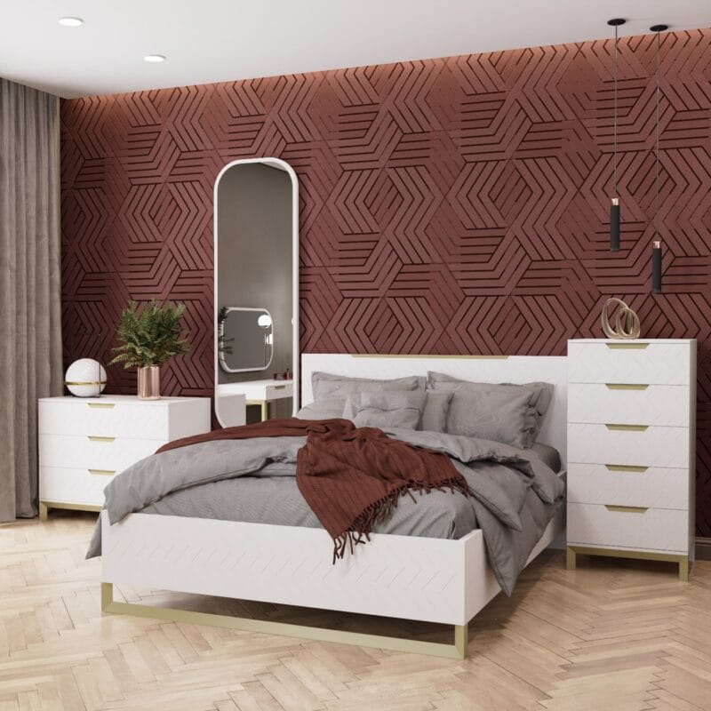 Swan 1200 5 drawer dresser 60x120x50 cm – White Supermate