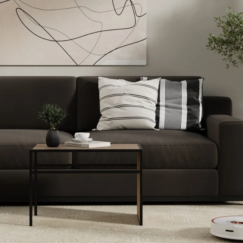 Fiji Double sofa side table 35x63x43 cm – Oxide Vintage Oak / Black