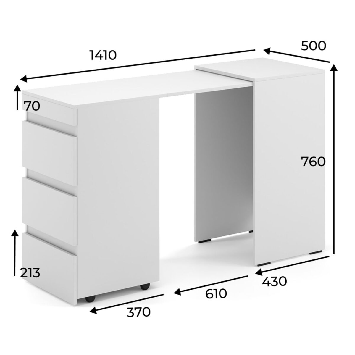“Molli” dresser desk combo - measurements