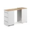 Письмовий стіл з комодом Molli 45(141)x76x50 см – Дуб Евок / Білий діамант