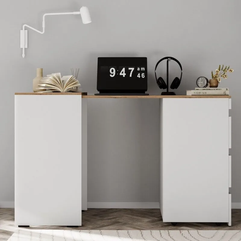Molli dresser desk combo 45(141)x76x50 cm – Evoke Oak / White Diamond