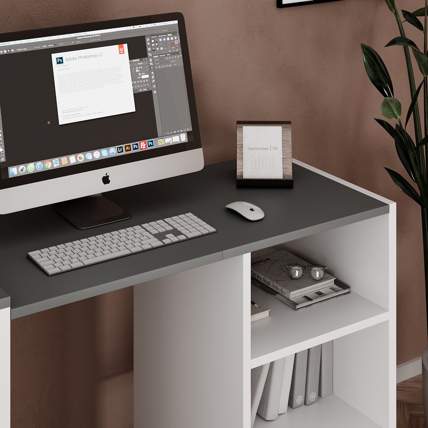 Купить стол тумба трансформер Dolli 45(141)x76x50 см – Белый бриллиант / Графит по 3360 грн Стол тумба трансформер Dolli 45(141)x76x50 см – Белый бриллиант / Графит