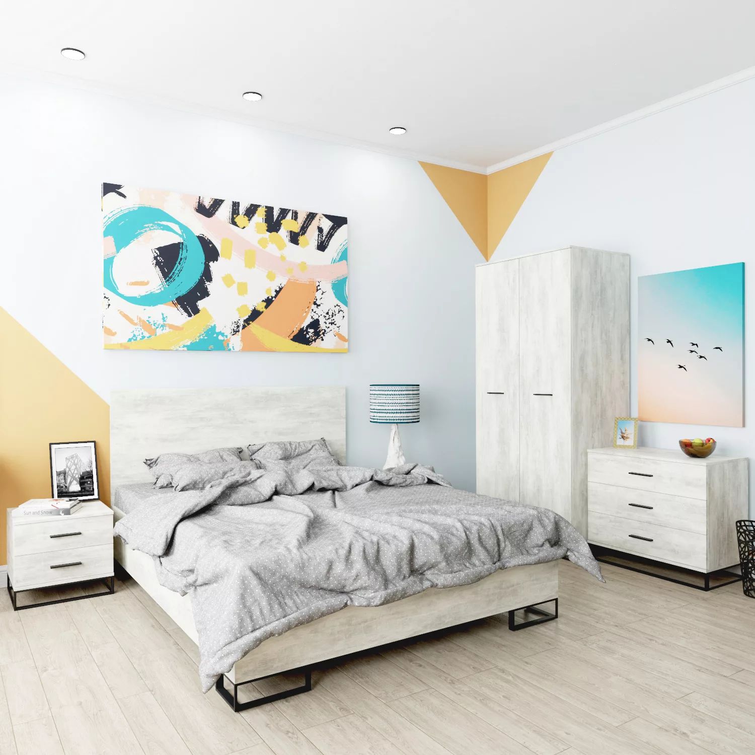 Купити ліжко двоспальне 160х200 в стилі лофт Ascet – Ательє світлий за 8400 грн Ліжко двоспальне 160х200 в стилі лофт Ascet – Ательє світлий