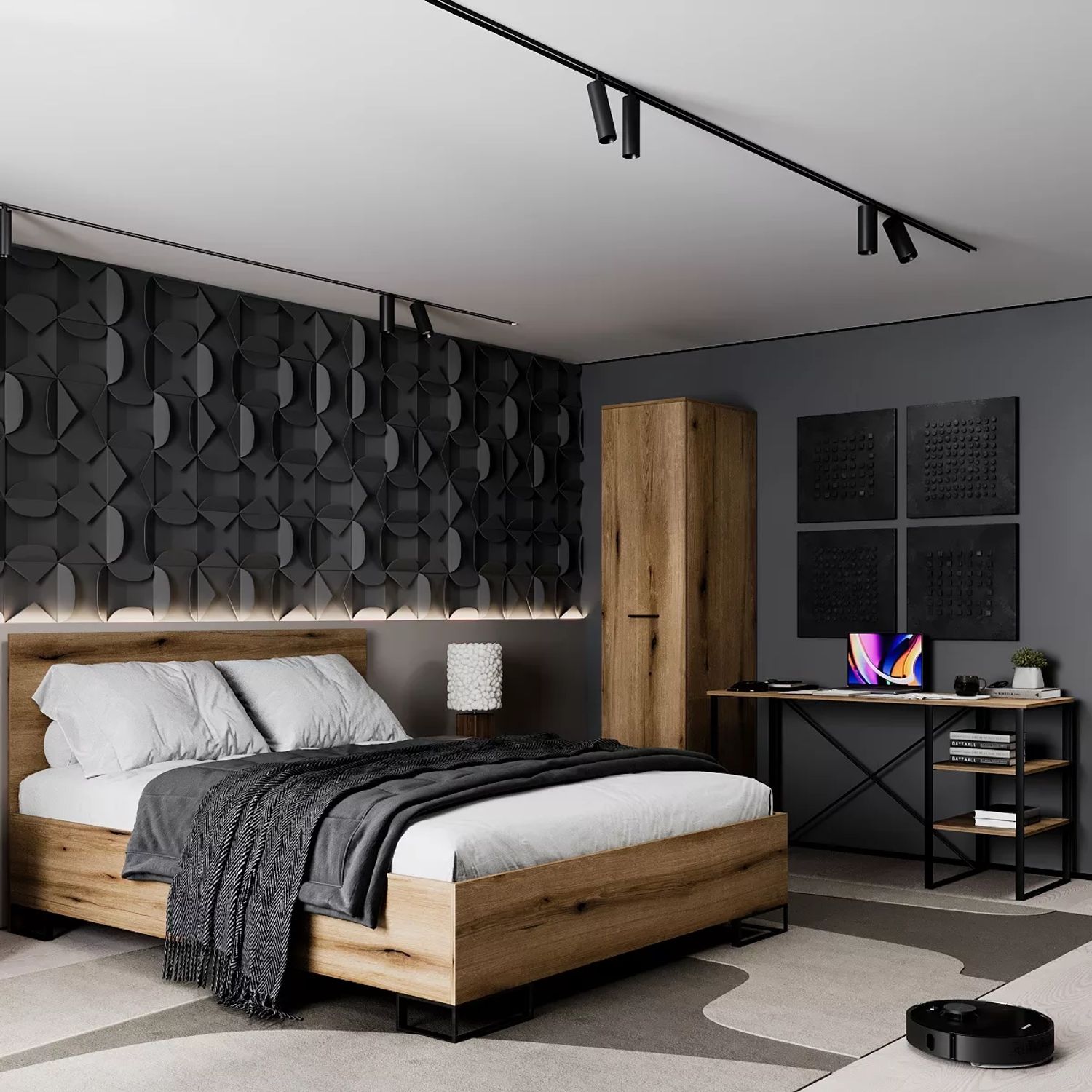 Купить пенал шкаф с полками для одежды Asсet 45x200x59 см – Дуб Эвок по 5340 грн Пенал шкаф с полками для одежды Asсet 45x200x59 см – Дуб Эвок