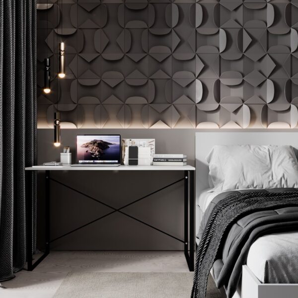 Стіл письмовий лофт Ascet Line 120x73x50 см – Білий діамант