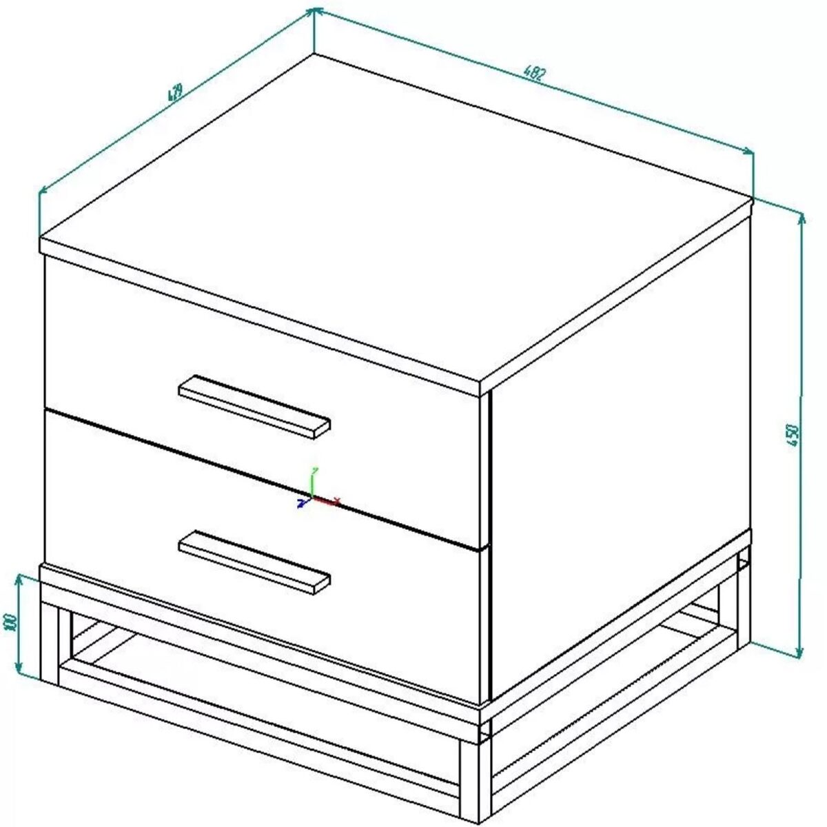 “Ascet” loft nightstand - measurements