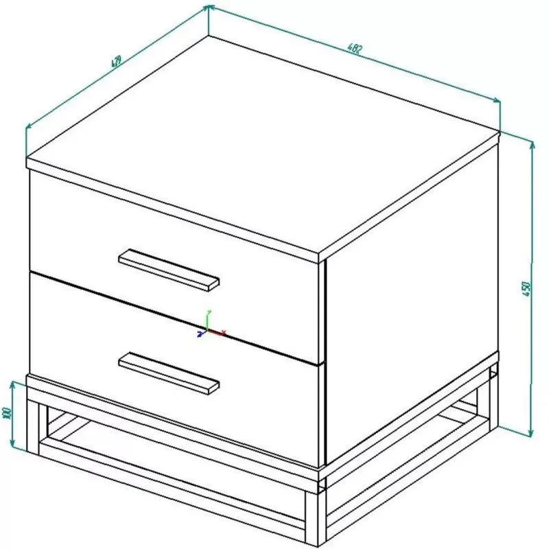 “Ascet” loft nightstand - measurements
