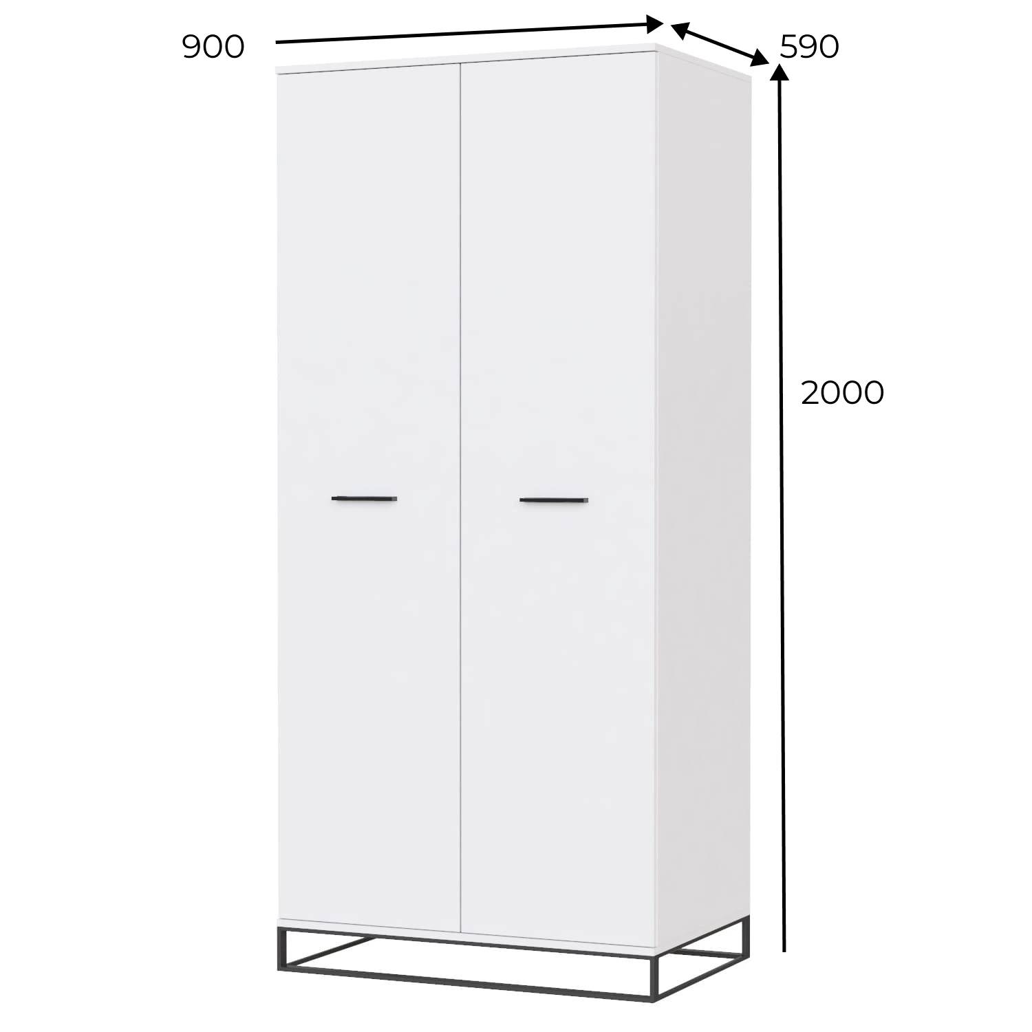 Шафа розпашна дводверна в стилі лофт “Ascet” - габарити