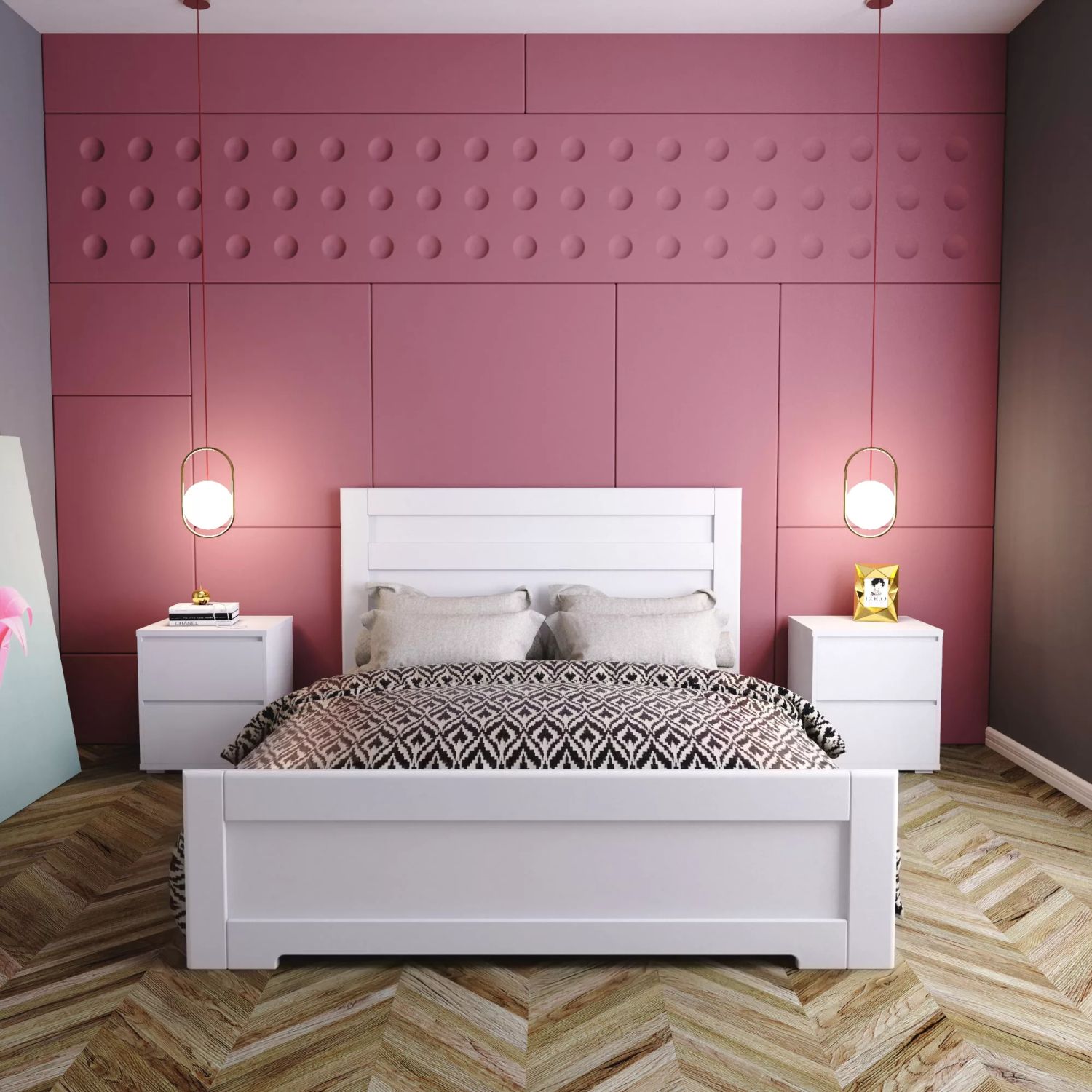 Купити двоспальне ліжко 160х200 Light – Білий діамант за 9720 грн Двоспальне ліжко 160х200 Light – Білий діамант