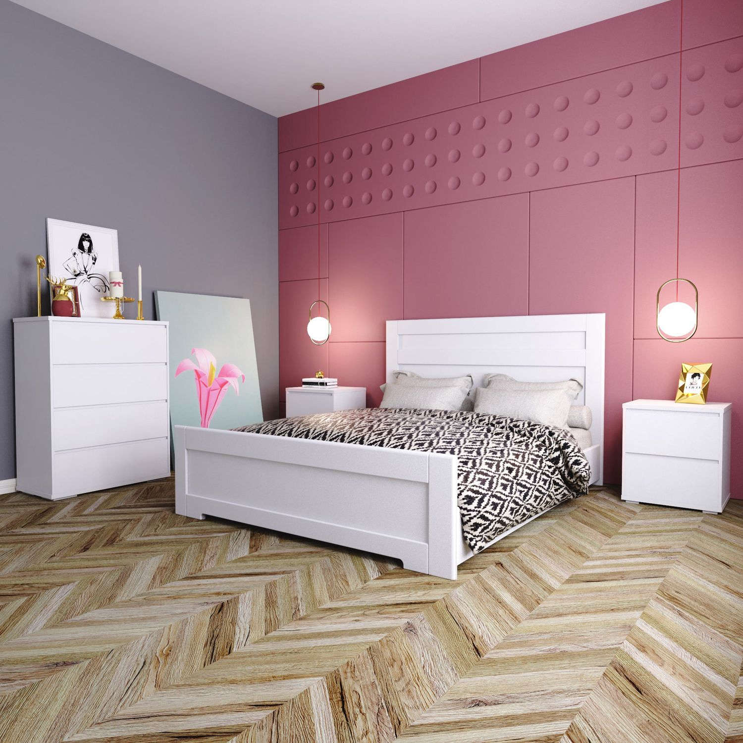 Купити двоспальне ліжко 160х200 Light – Білий діамант за 9720 грн Двоспальне ліжко 160х200 Light – Білий діамант