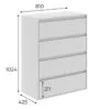 Light 4 drawer chest dresser 81x102x42.5 cm - measurements
