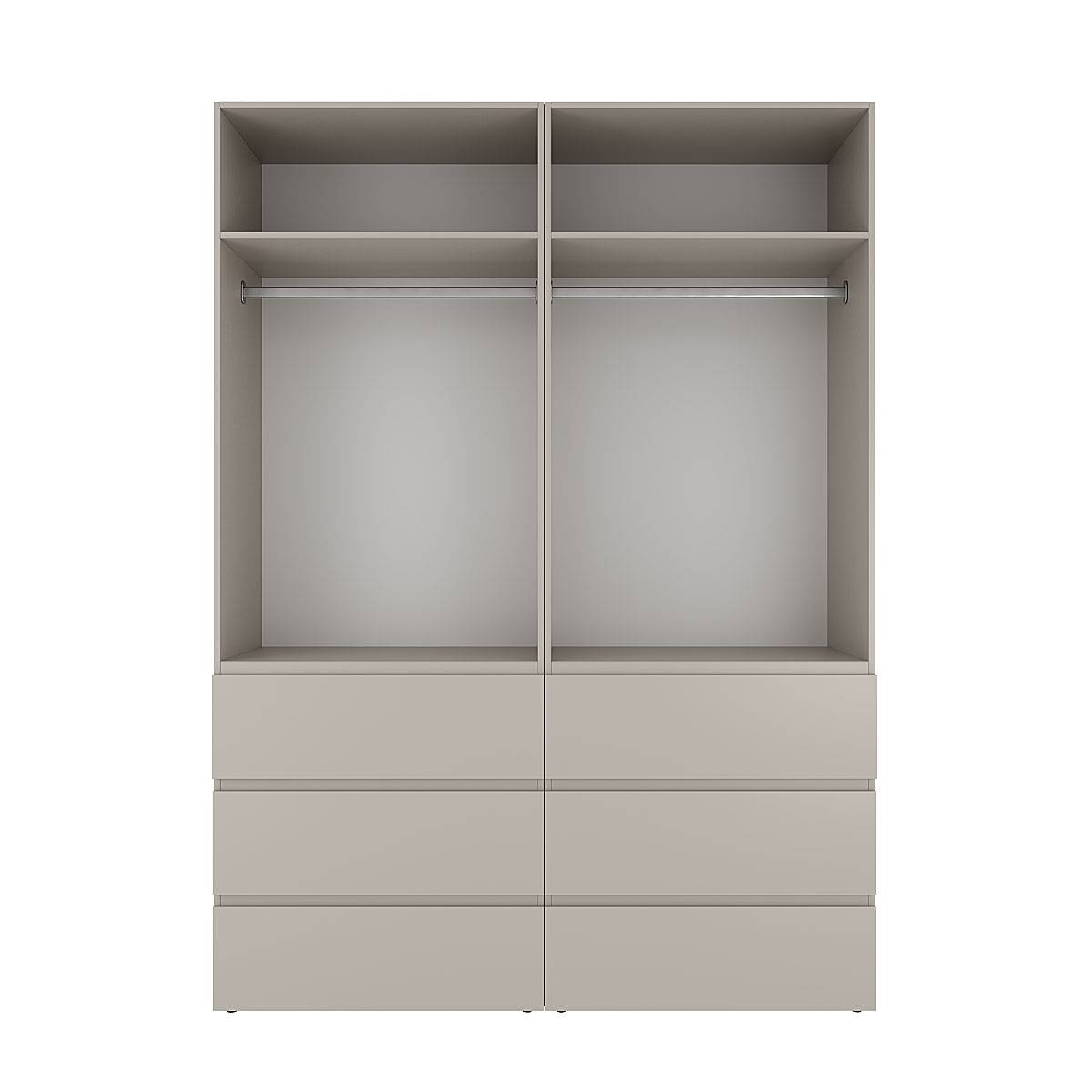 Hinged combined wardrobe №10 Light 160x220x50 cm – Cashmere
