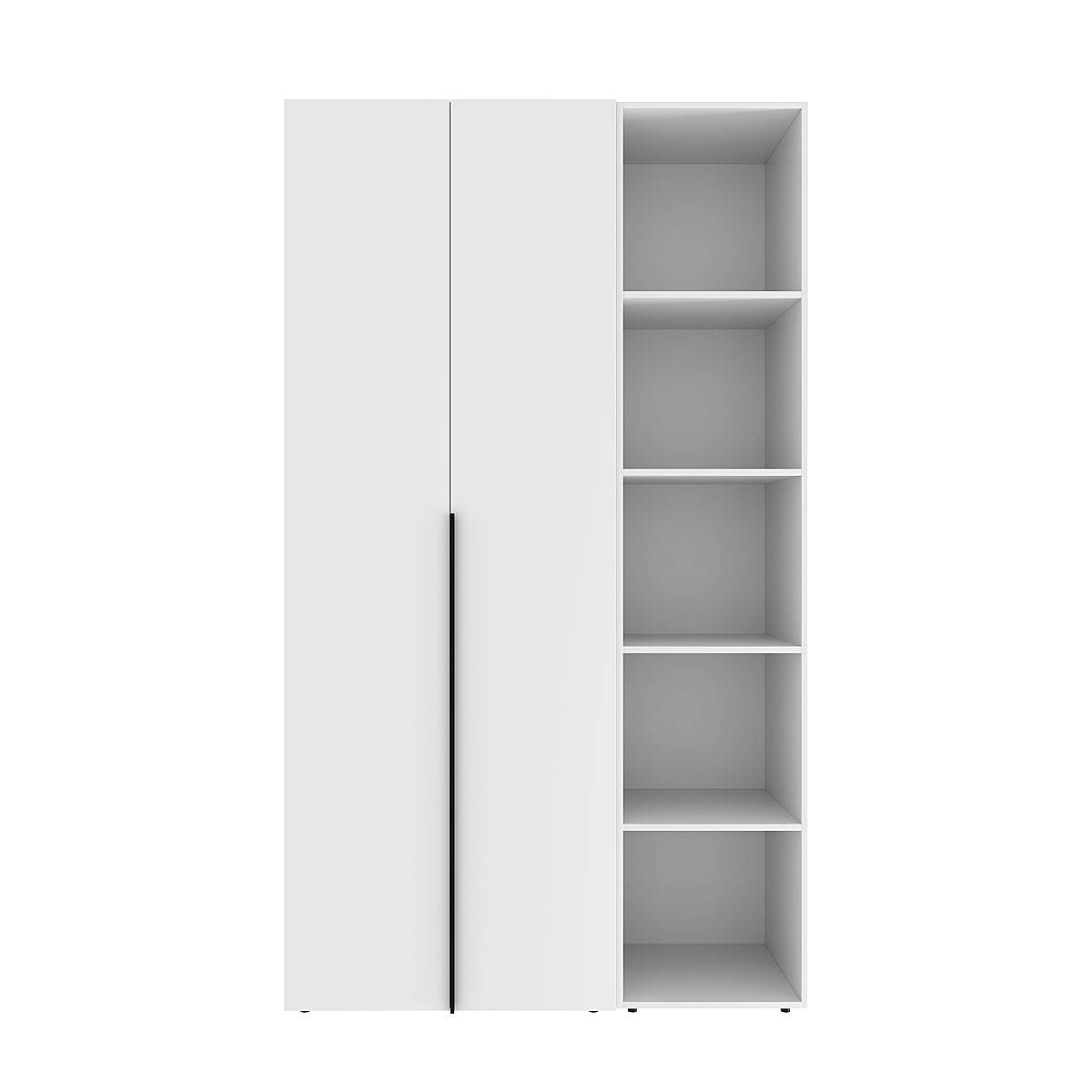 Hinged combined wardrobe №11 Light 120x220x50 cm – White Diamond