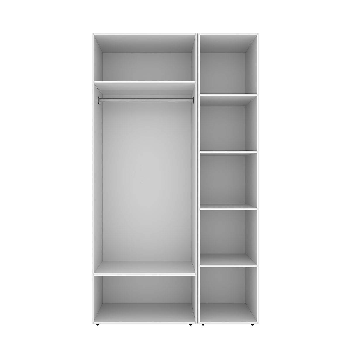 Hinged combined wardrobe №11 Light 120x220x50 cm – White Diamond