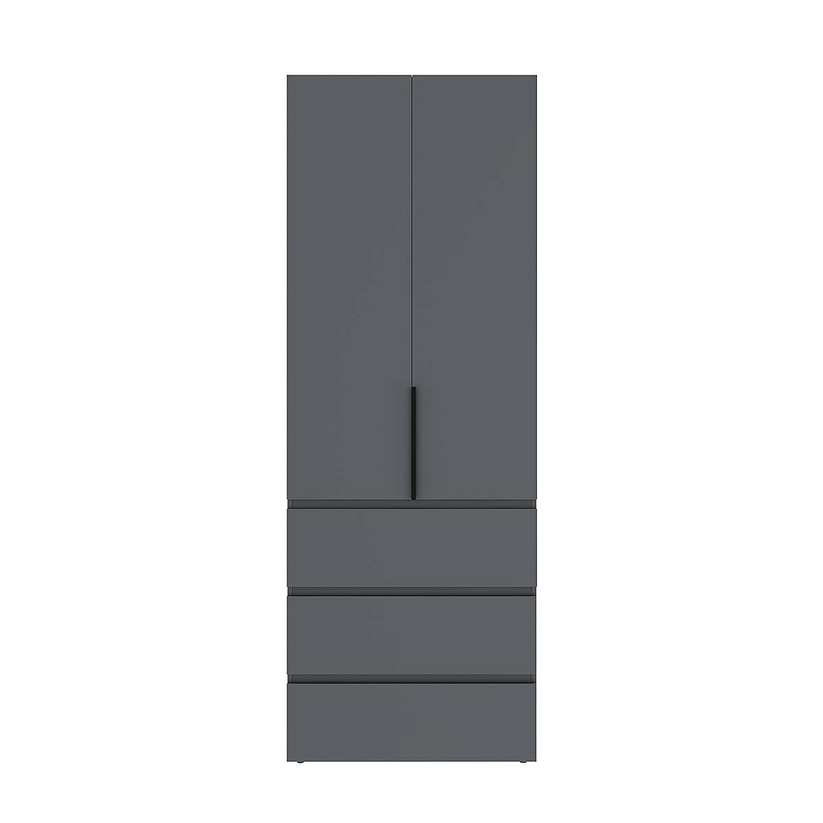 Шкаф распашной комбинированный №2 Light 120x220x50 см – Графит