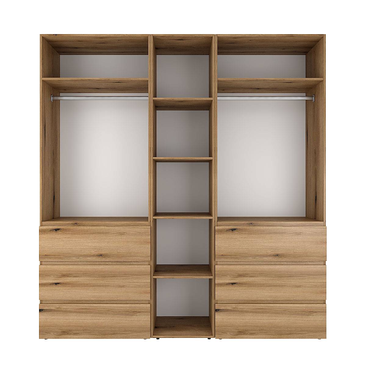 Hinged combined wardrobe №3 Light 200x220x50 cm – Evoke Oak