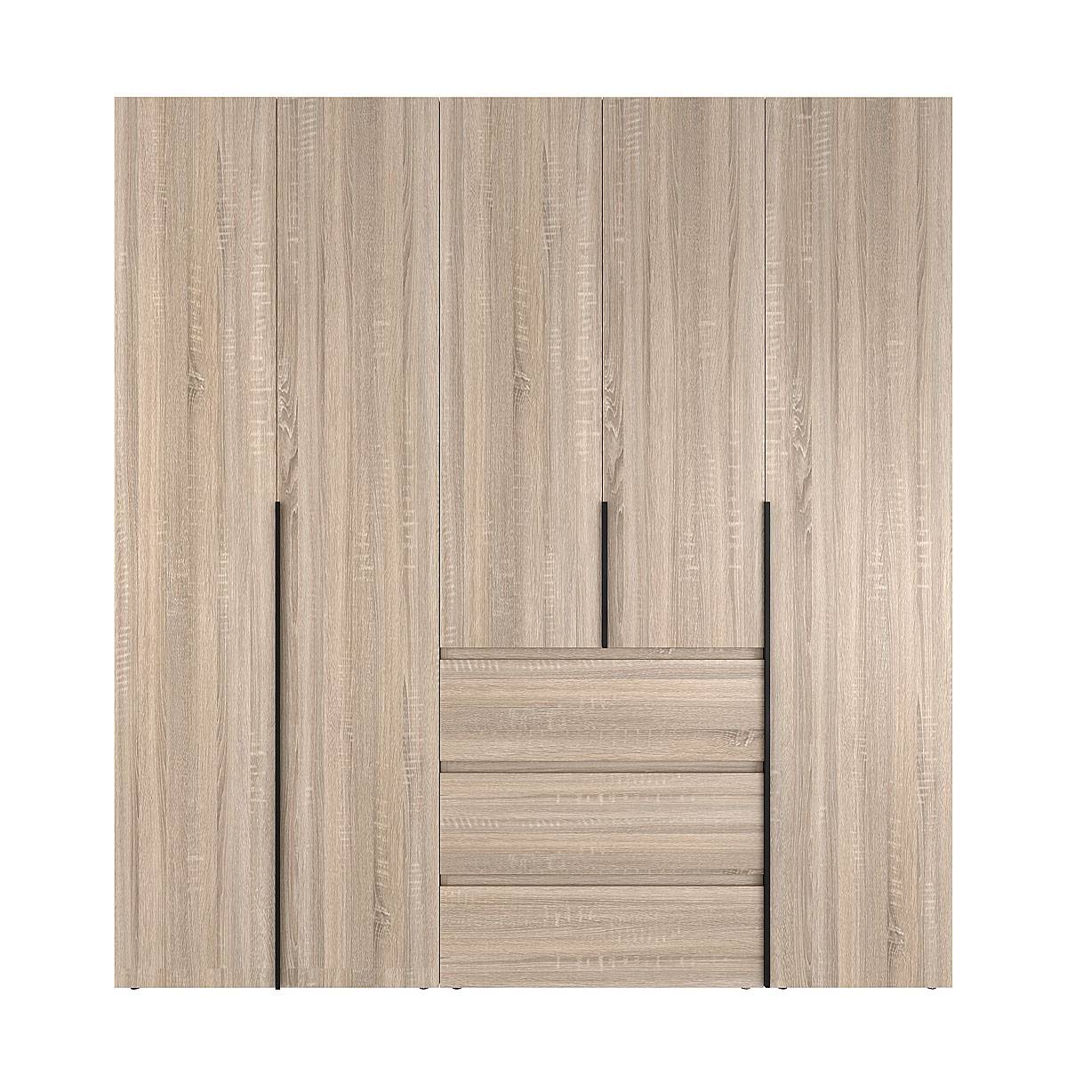 Hinged combined wardrobe №4 Light 200x220x50 cm – Sonoma Oak