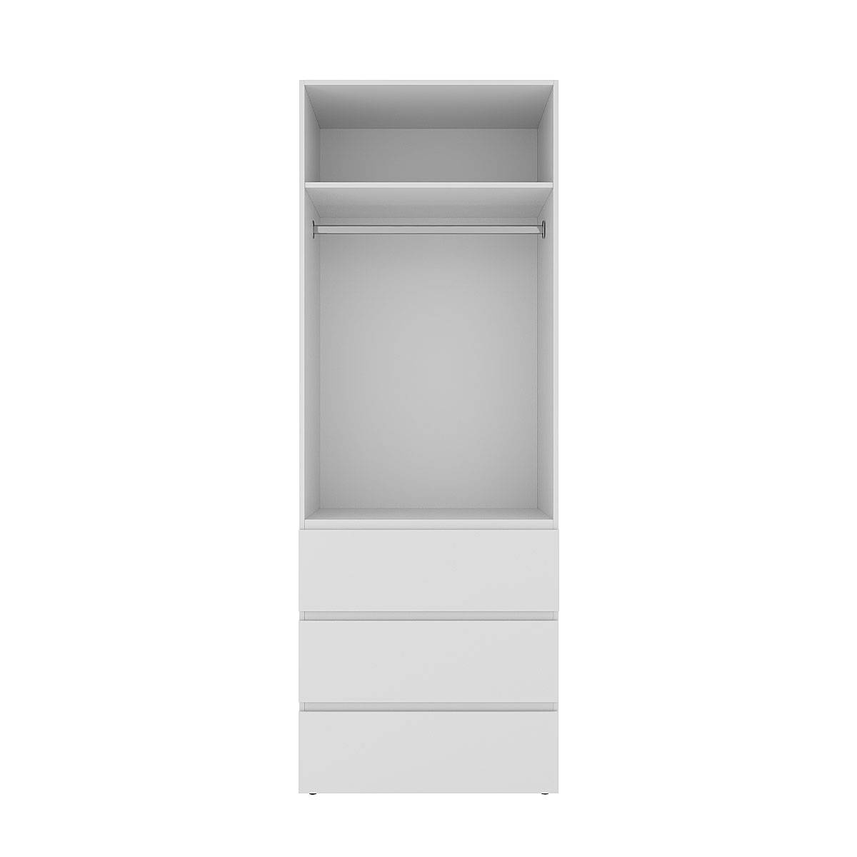Hinged combined wardrobe №6 Light 200x220x50 cm – White Diamond
