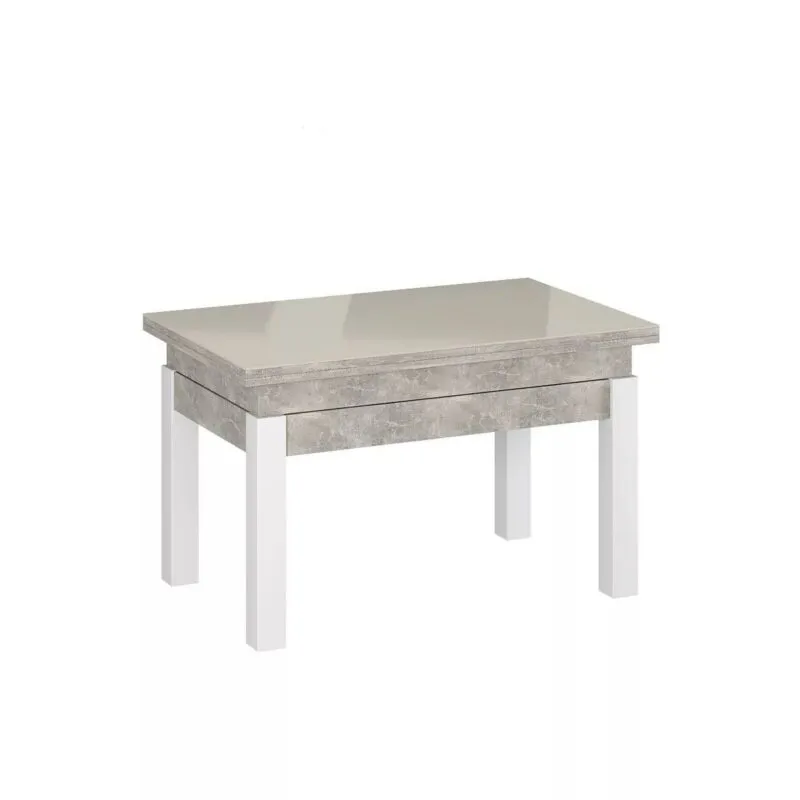 B-Fly Glass folding coffee table 120x75x90 cm – Light Atelier / White / White Pearl
