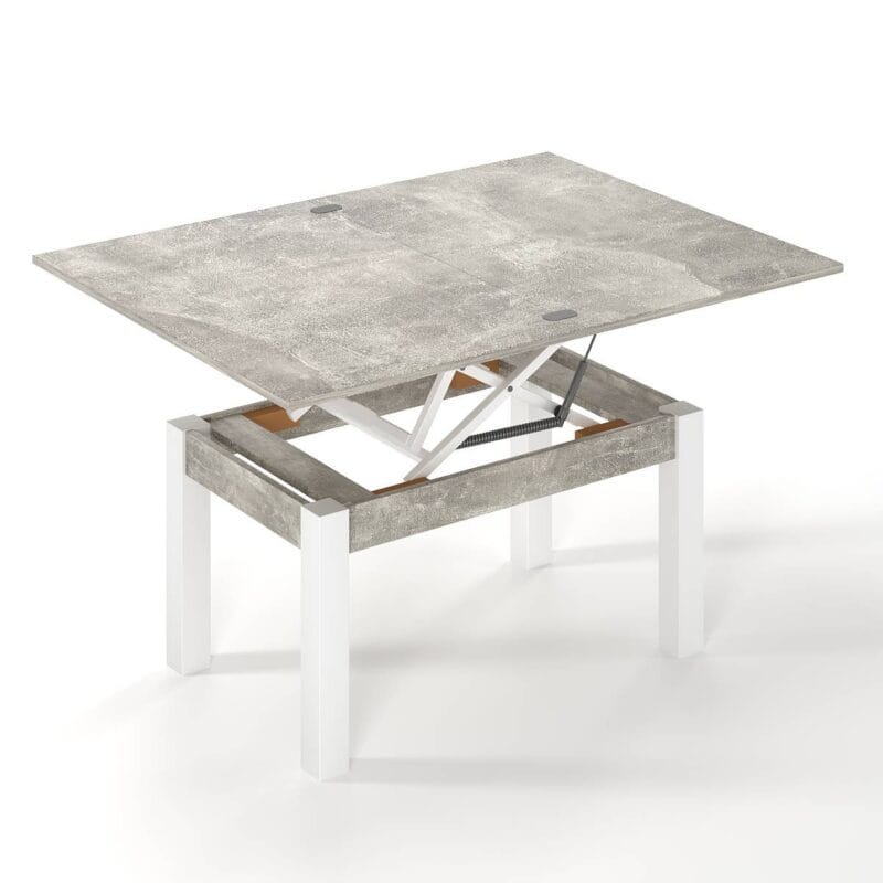 B-Fly Glass folding coffee table 120x75x90 cm – Light Atelier / White / White Pearl
