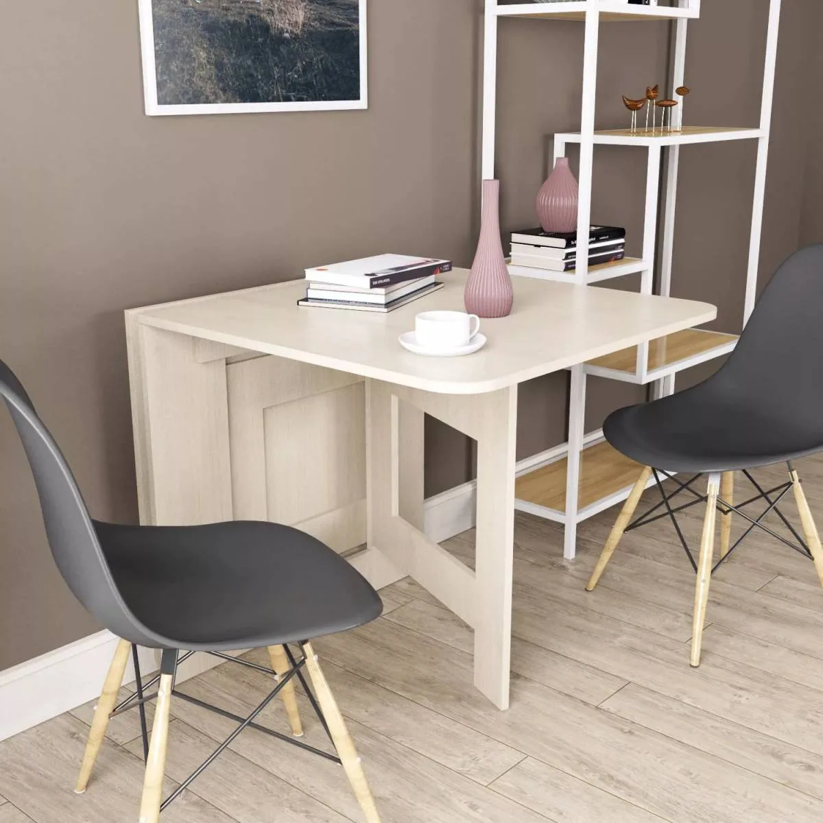 Большой стол книжка раскладной Slim Bag 10(150)x75x77 см – Гикори Рокфорд светлый