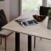 Dinner Glass folding dining table 90(120)x75x60(90) cm – Hickory Rockford Light / Wenge / White