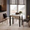Dinner Glass folding dining table 90(120)x75x60(90) cm – Hickory Rockford Light / Wenge / White