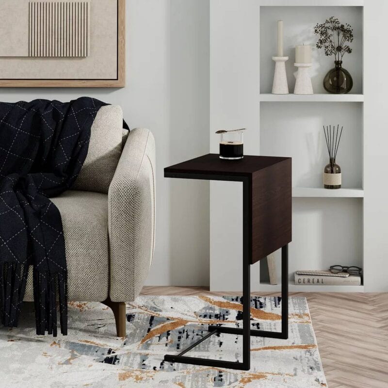 Just Fiji sofa side coffee table 44x65x33 cm – Wenge / Black