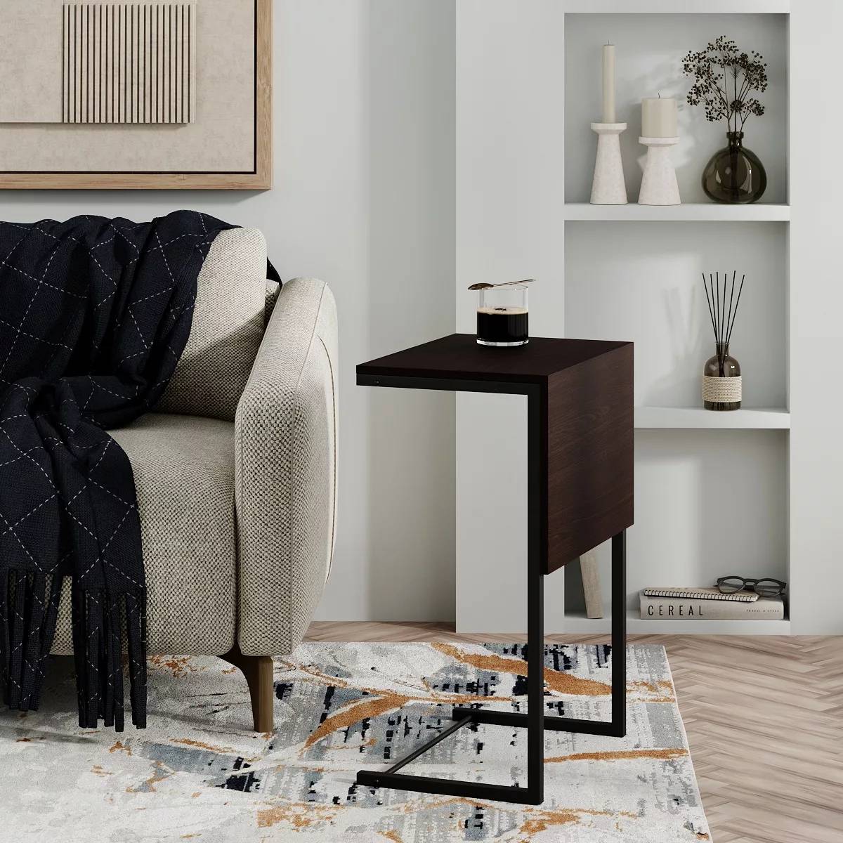 Buy just Fiji sofa side coffee table 44x65x33 cm – Wenge / Black for 1080 UAH Just Fiji sofa side coffee table 44x65x33 cm – Wenge / Black