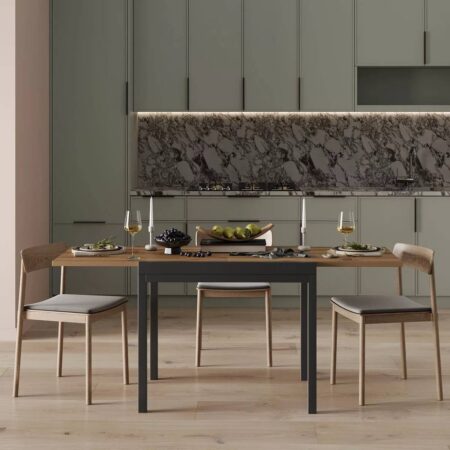 Armstrong small expandable dining table 89(178)x76x68 cm – Evoke Oak / Graphite